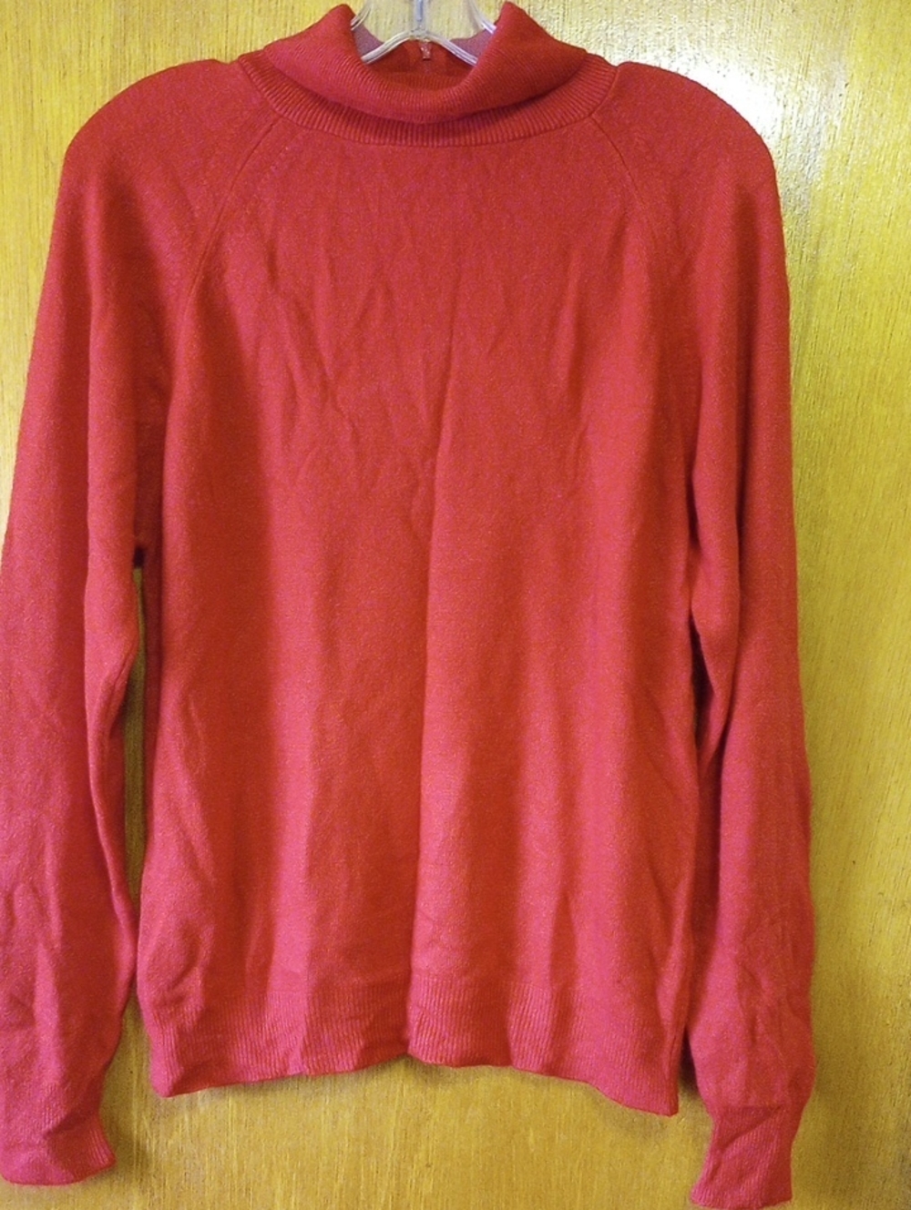 Avon Fashions Medium Colorful Bright Red Acrylic Knit Turtleneck Vintage Sweater